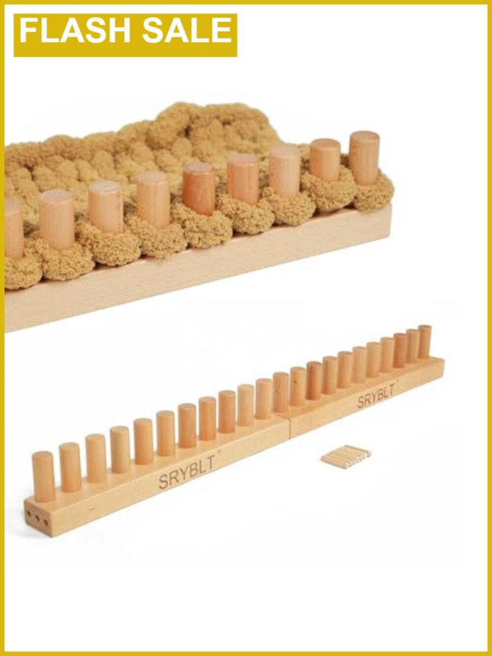 Wooden Peg Loom 2 Pack 30.2" Chunky Blanket Knitting Loom Beechwood Expandable